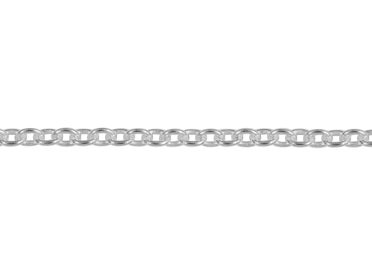 Sterling Silver Plated 2.0mm Oval Trace Chain 18"/45cm Unhallmarked