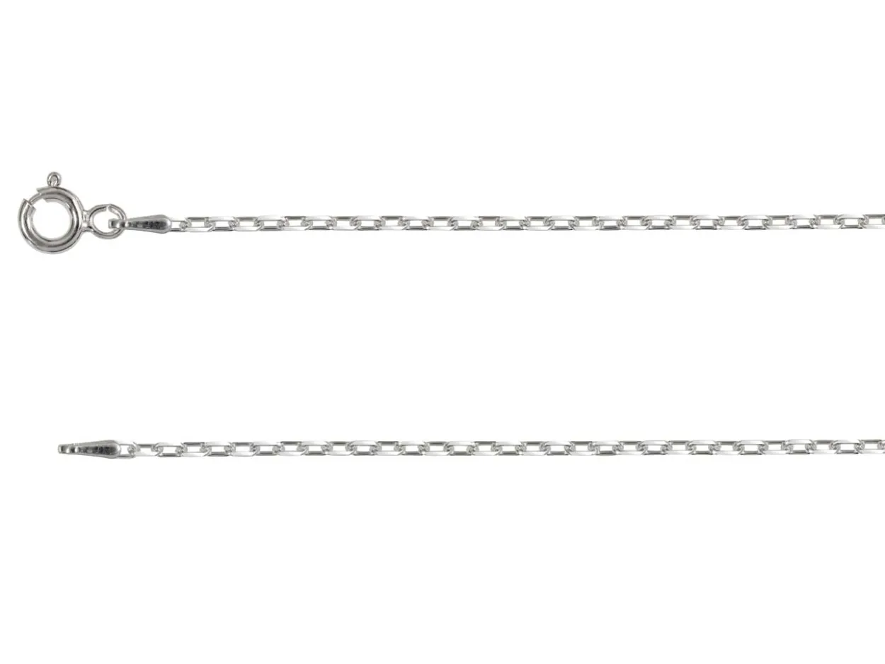 Sterling Silver Plated 1.7mm Paperclip Chain 18"/45cm Unhallmarked