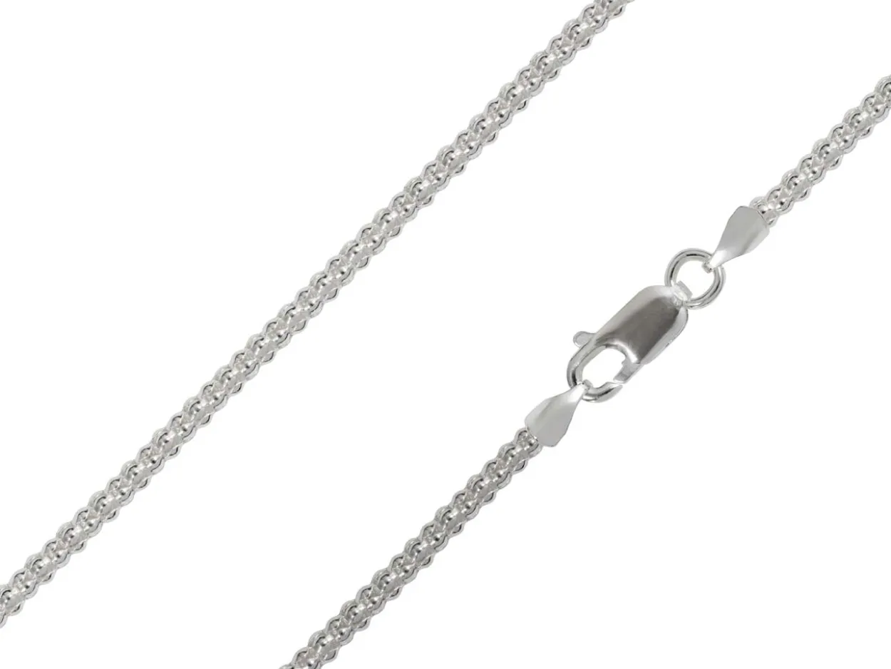 Sterling Silver Plated 2.4mm Popcorn Chain 18"/45cm Unhallmarked
