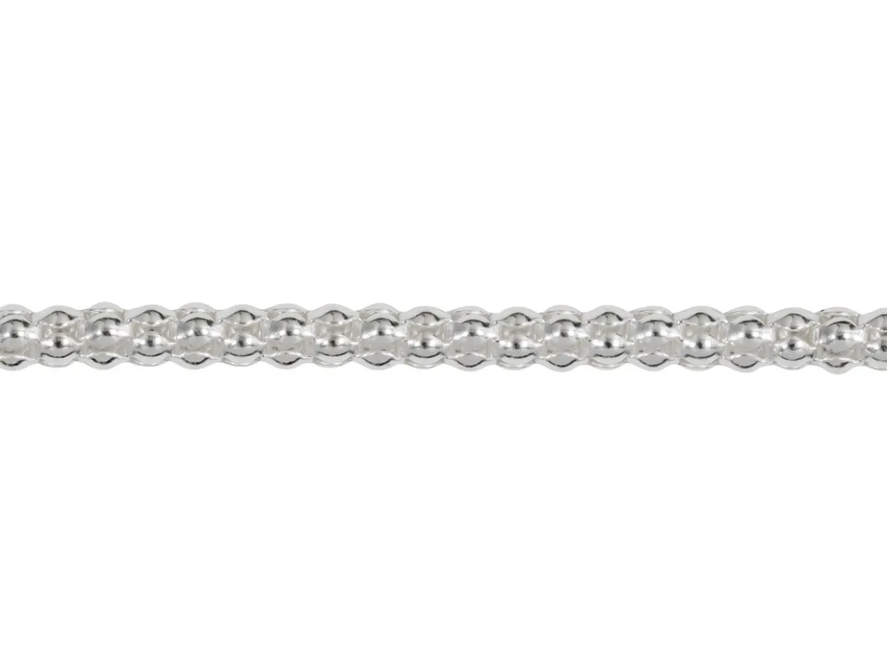 Sterling Silver Plated 2.4mm Popcorn Chain 18"/45cm Unhallmarked