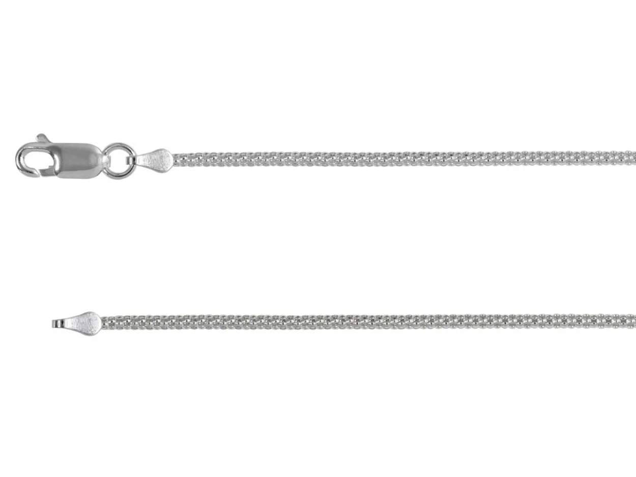 Sterling Silver Plated 1.8mm Popcorn Chain 18"/45cm Unhallmarked