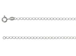 Sterling Silver Plated 2.4mm Rhombus Curb Chain 18"/45cm Unhallmarked