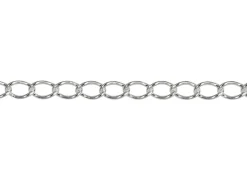 Sterling Silver Plated 2.4mm Rhombus Curb Chain 18