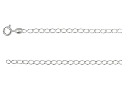 Sterling Silver Plated 3.0mm Rhombus Curb Chain 18"/45cm Unhallmarked