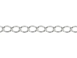 Sterling Silver Plated 3.0mm Rhombus Curb Chain 18