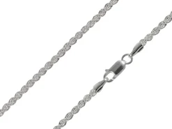 Sterling Silver Plated 2.8mm Rope Chain 18"/45cm Unhallmarked