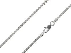 Sterling Silver Plated 2.2mm Rope Chain 18"/45cm Unhallmarked