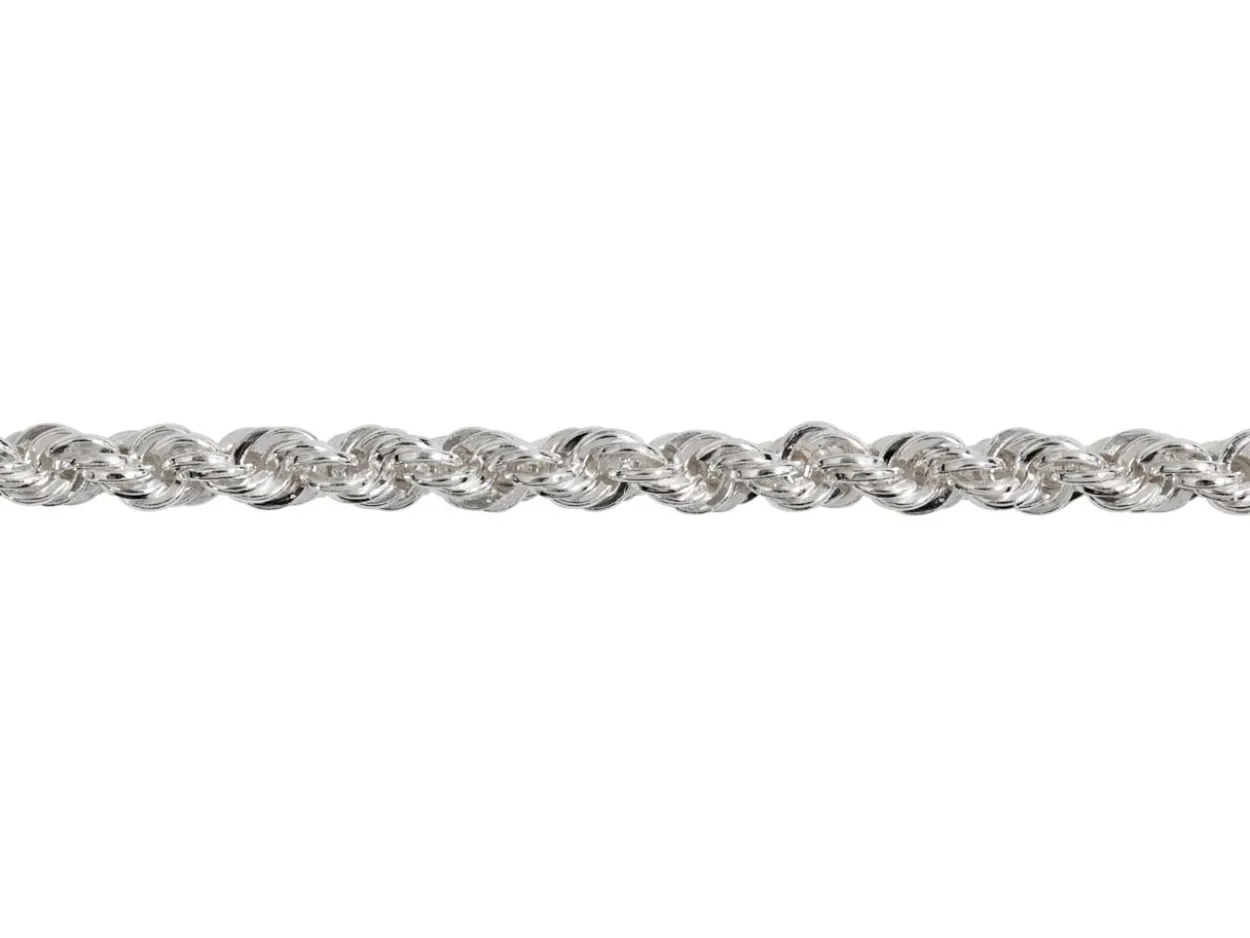 Sterling Silver Plated 2.2mm Rope Chain 18"/45cm Unhallmarked