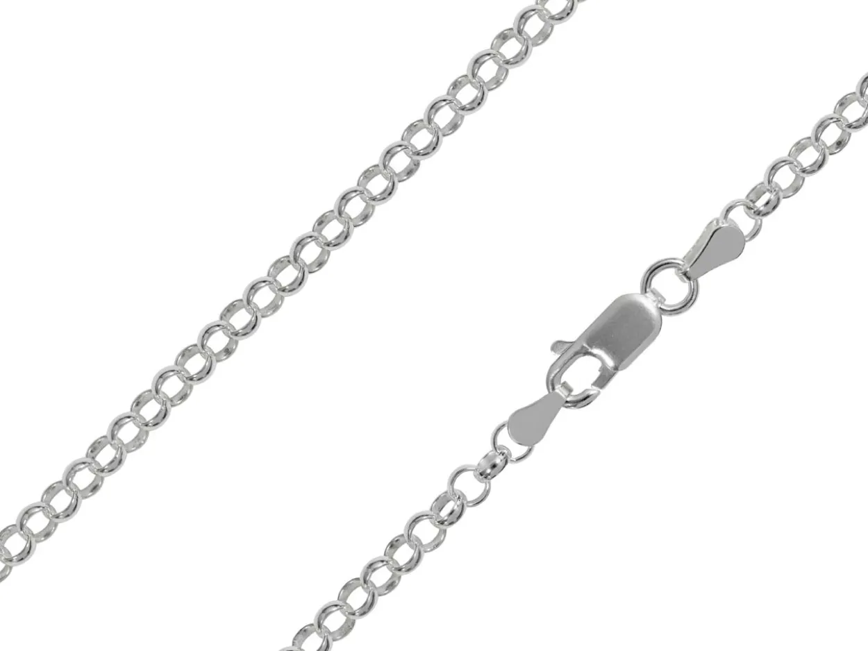 Sterling Silver Plated 3.5mm Round Belcher Chain 18"/45cm Unhallmarked