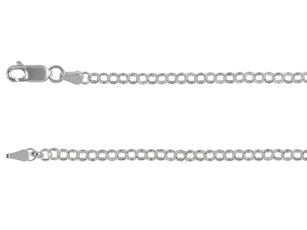 Sterling Silver Plated 3.5mm Round Belcher Chain 18"/45cm Unhallmarked