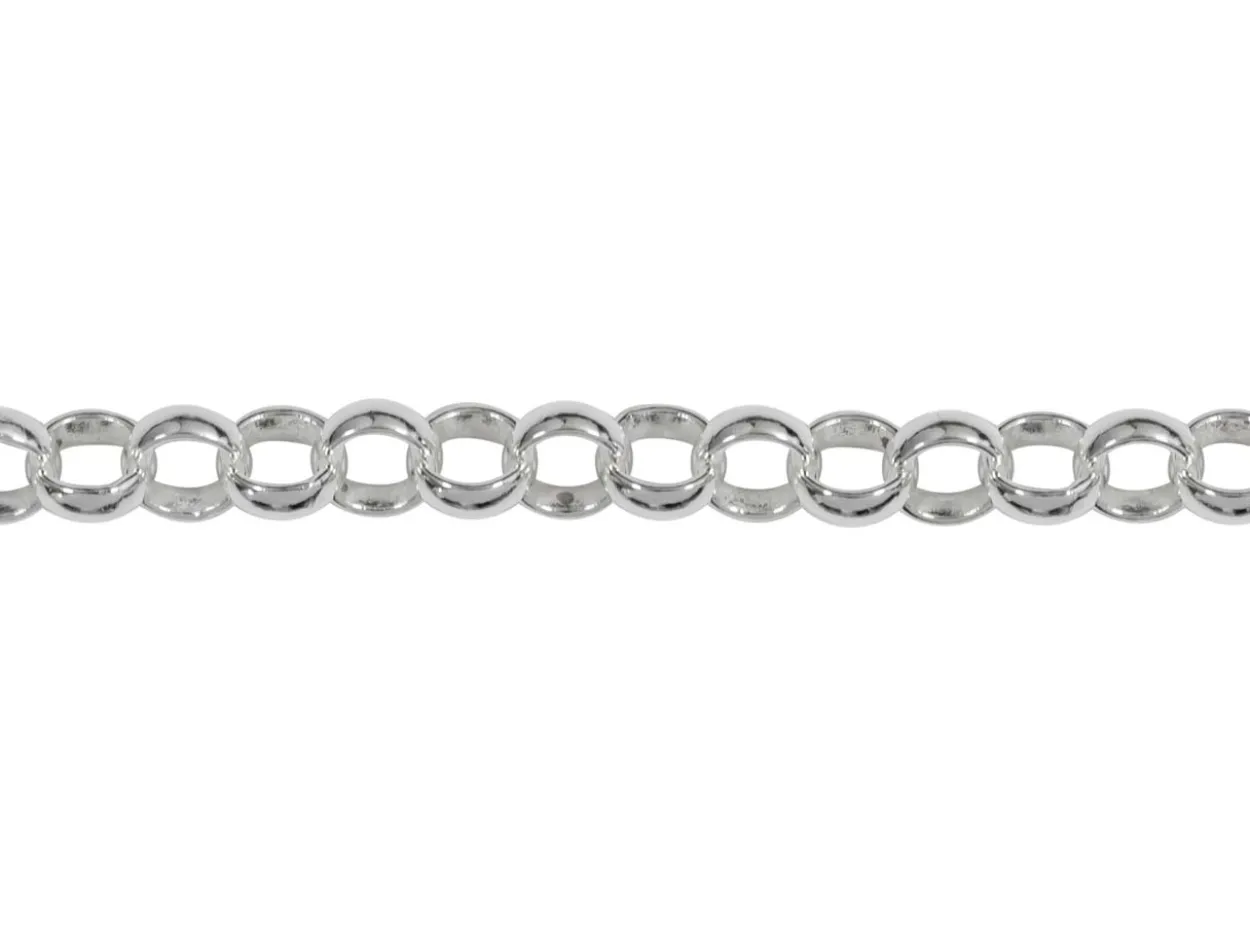 Sterling Silver Plated 3.5mm Round Belcher Chain 18"/45cm Unhallmarked
