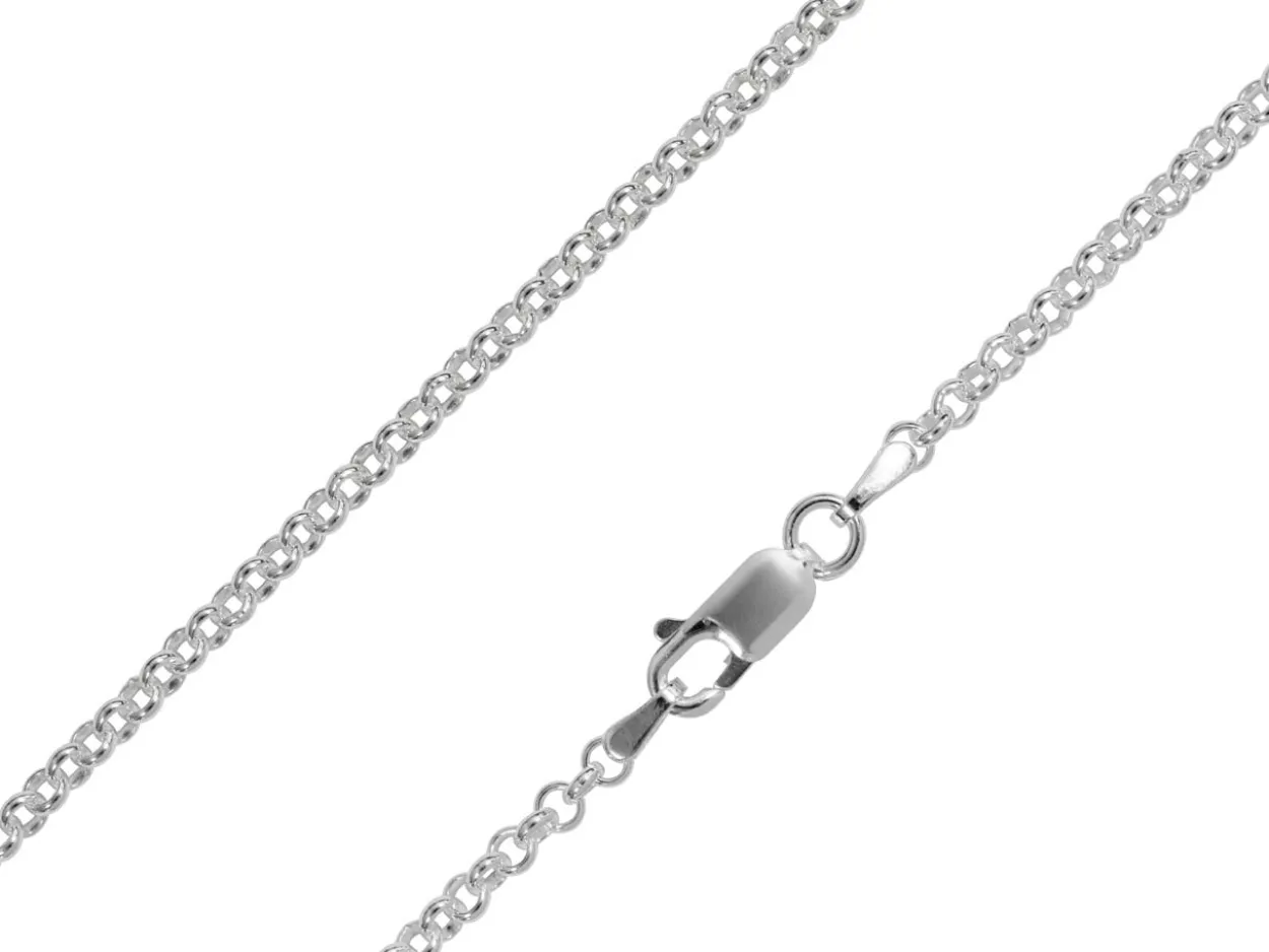 Sterling Silver Plated 2.5mm Round Belcher Chain 18"/45cm Unhallmarked
