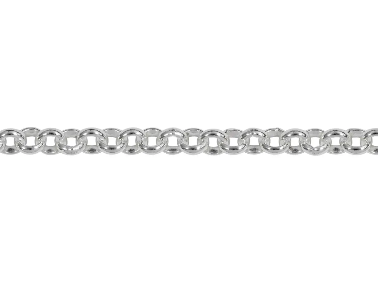 Sterling Silver Plated 2.5mm Round Belcher Chain 18"/45cm Unhallmarked