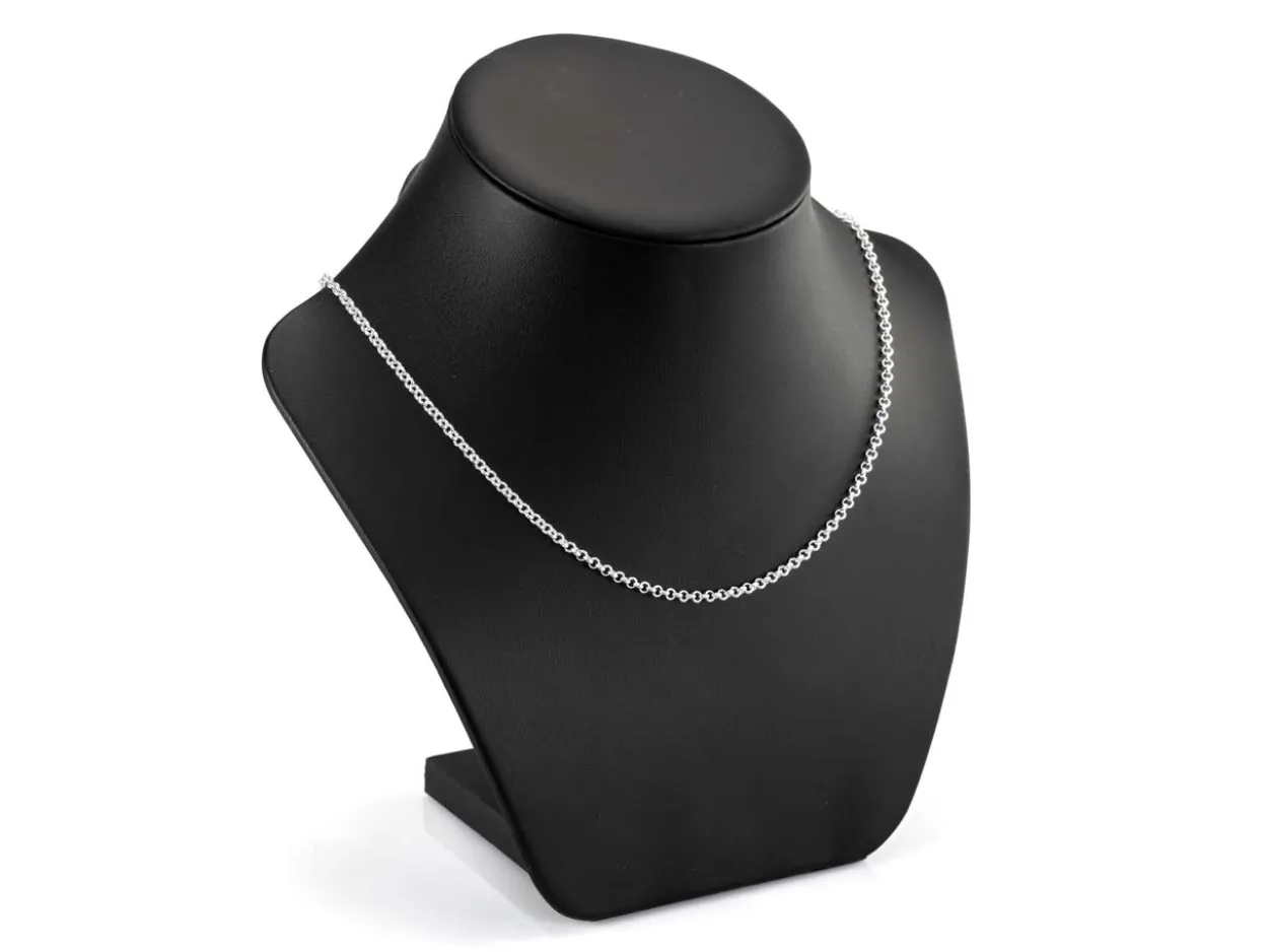 Sterling Silver Plated 2.5mm Round Belcher Chain 18"/45cm Unhallmarked