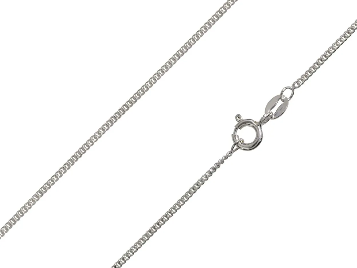 Sterling Silver Plated 1.5mm Round Curb Chain 18"/45cm Unhallmarked