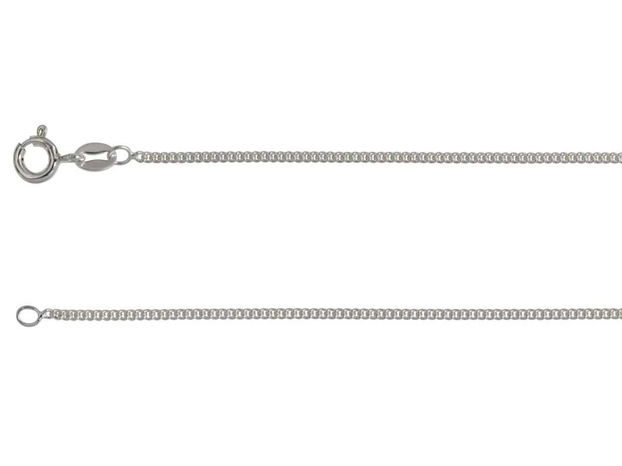 Sterling Silver Plated 1.5mm Round Curb Chain 18"/45cm Unhallmarked