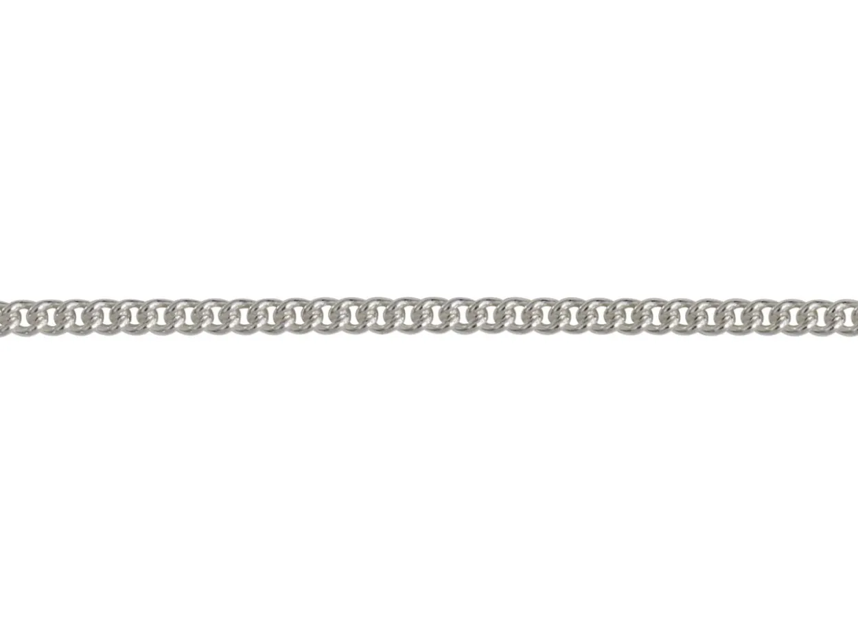 Sterling Silver Plated 1.5mm Round Curb Chain 18"/45cm Unhallmarked