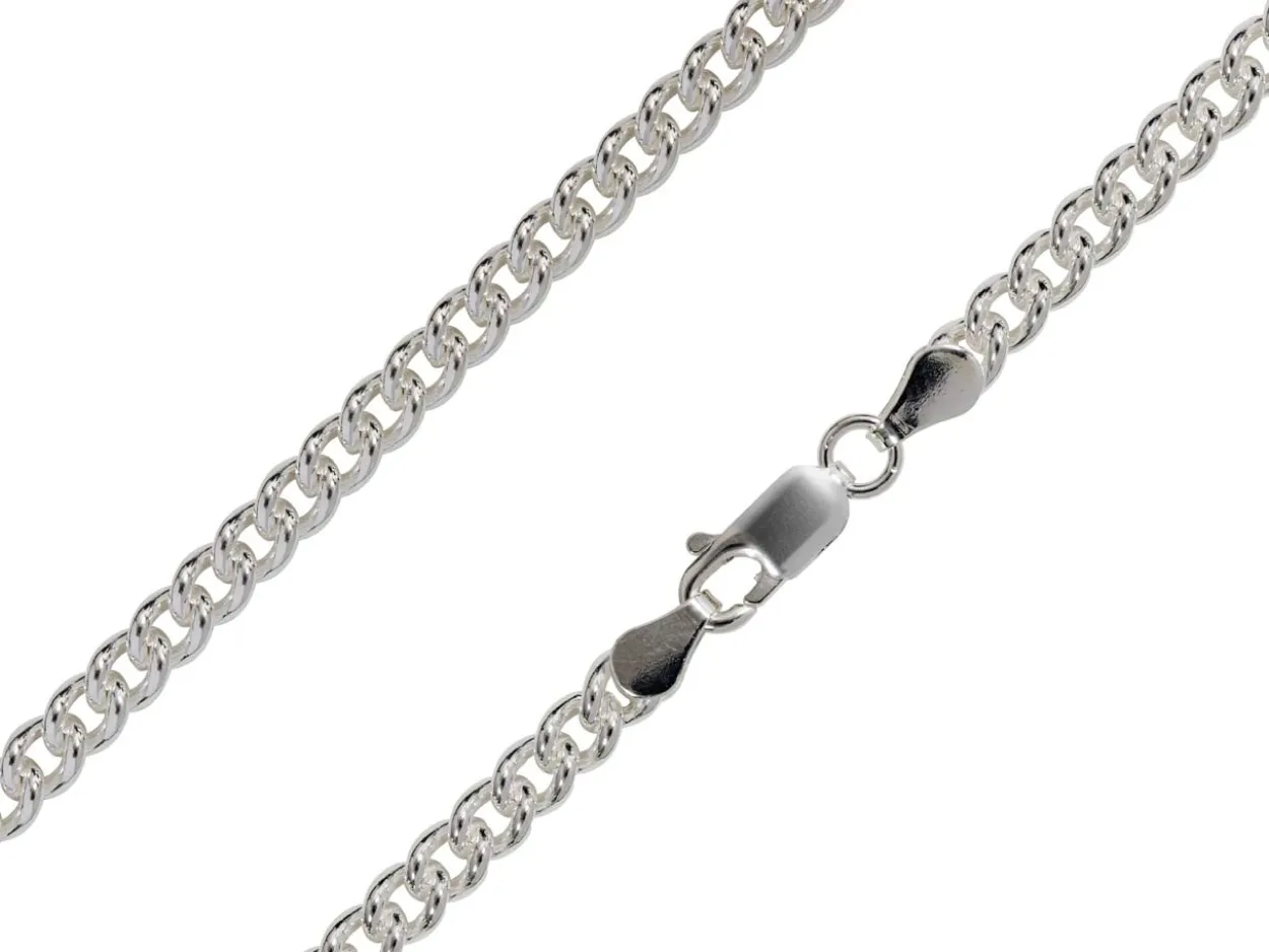 Sterling Silver Plated 4.5mm Round Curb Chain 18"/45cm Unhallmarked