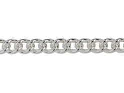 Sterling Silver Plated 4.5mm Round Curb Chain 18