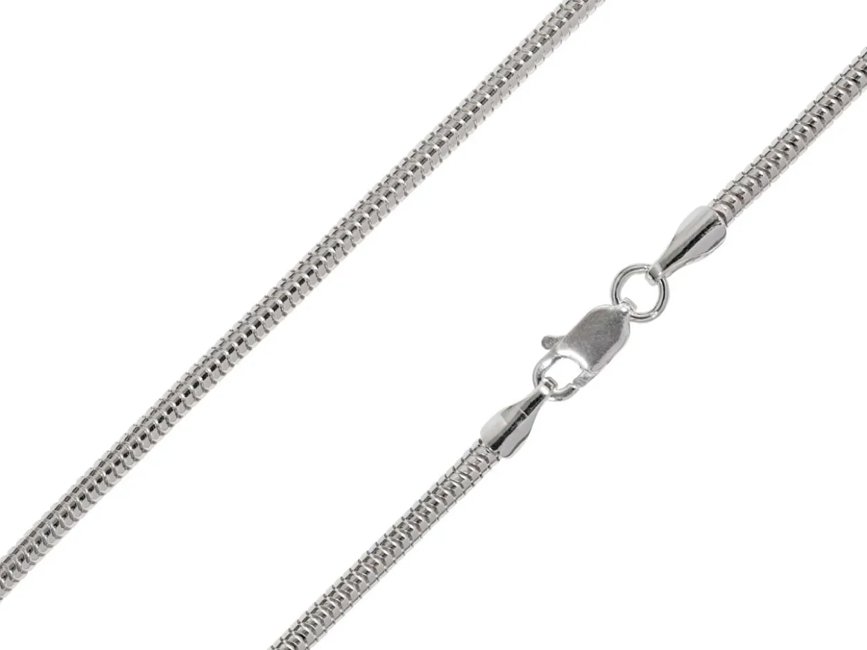 Sterling Silver Plated 2.4mm Round Snake Chain 18"/45cm Unhallmarked