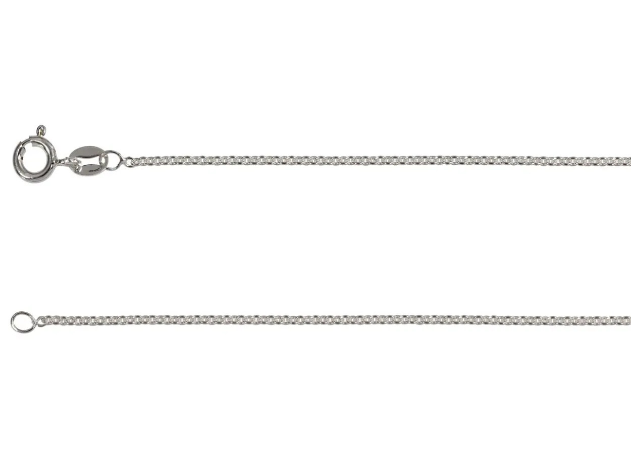 Sterling Silver Plated 1.4mm Tight Round Trace Chain 18"/45cm Unhallmarked