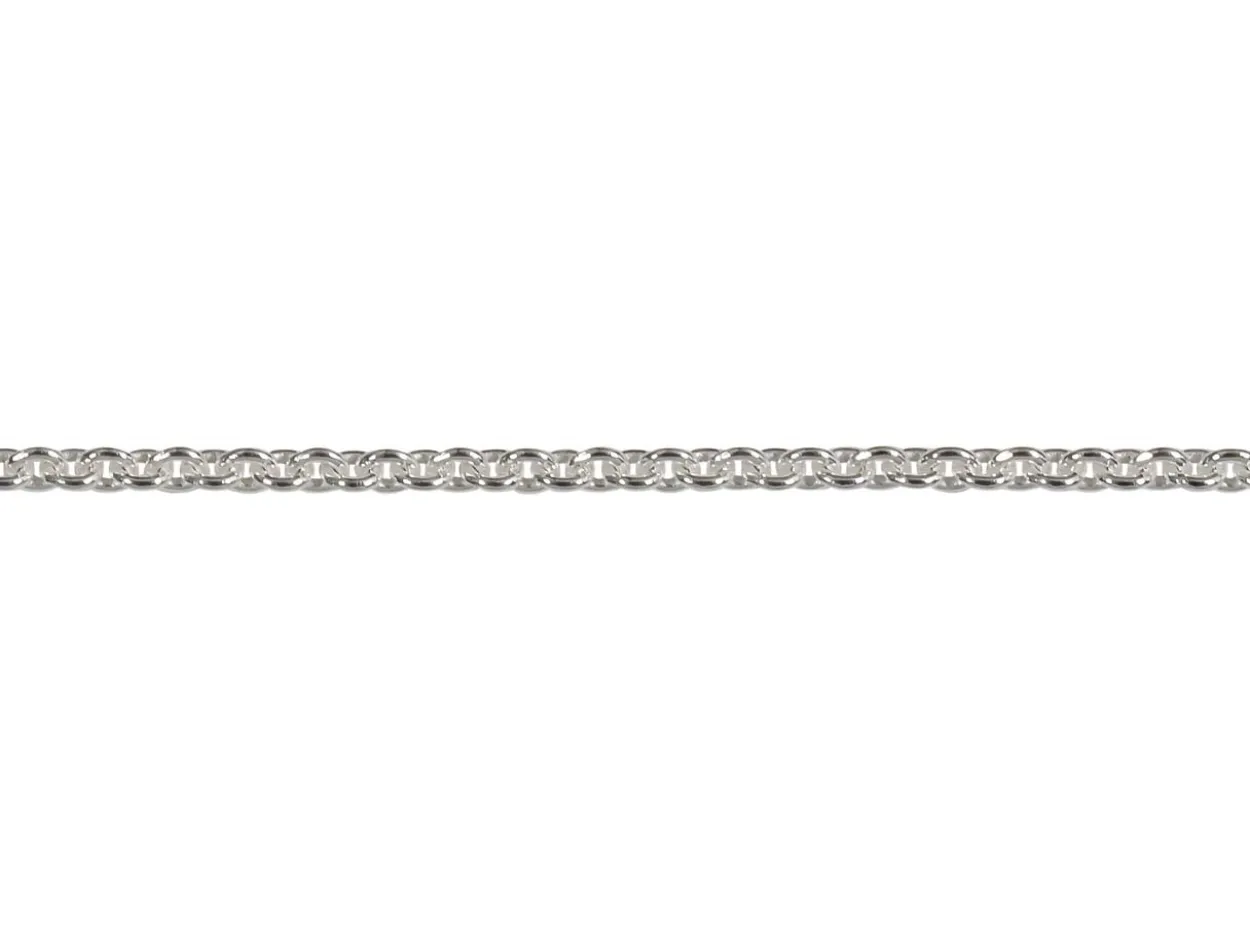 Sterling Silver Plated 1.4mm Tight Round Trace Chain 18"/45cm Unhallmarked