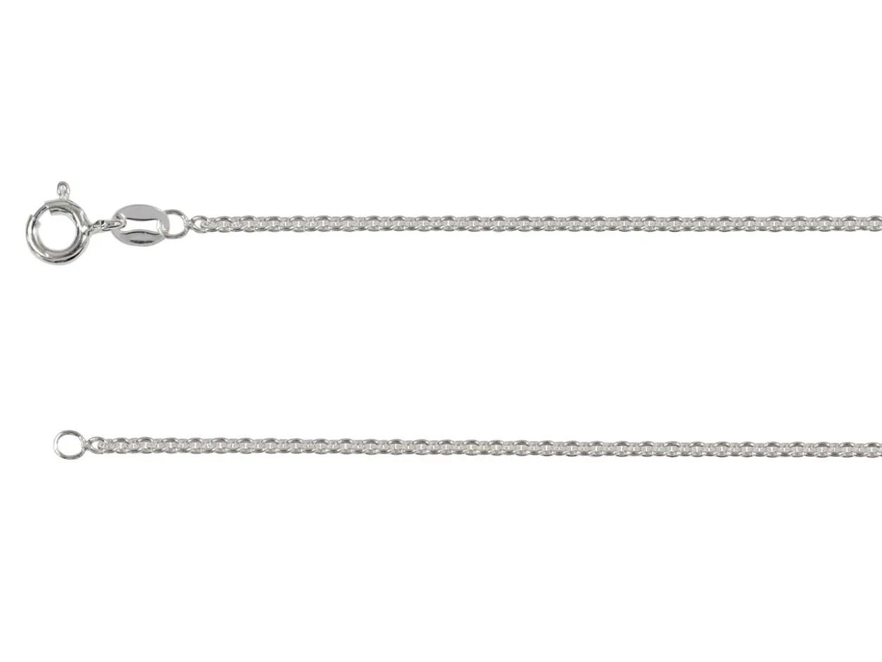 Sterling Silver Plated 1.8mm Tight Round Trace Chain 18"/45cm Unhallmarked