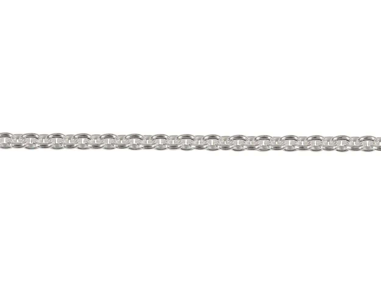 Sterling Silver Plated 1.8mm Tight Round Trace Chain 18"/45cm Unhallmarked