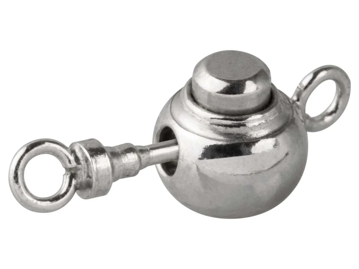 Sterling Silver Push Button Round Clasp 7mm