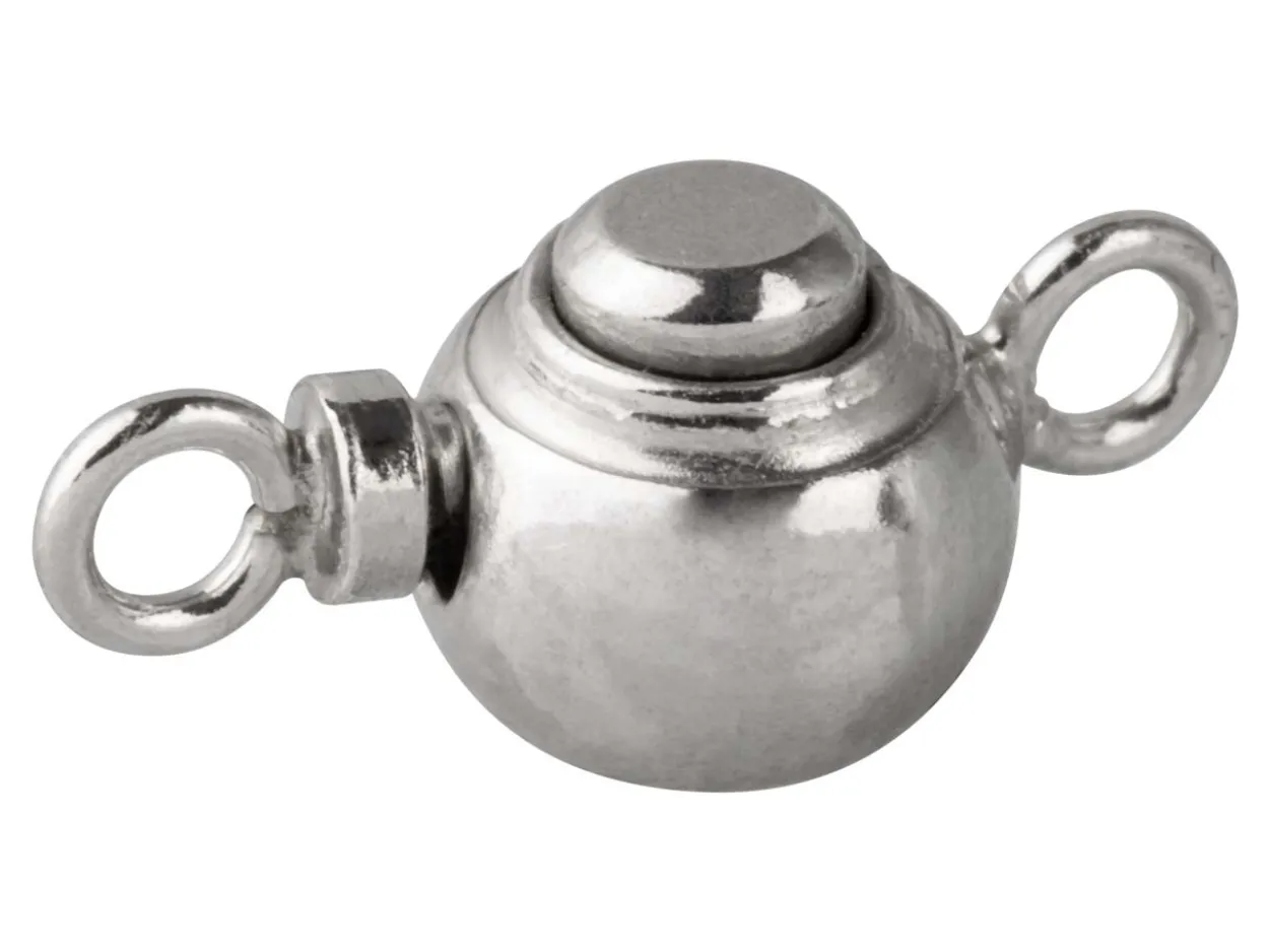 Sterling Silver Push Button Round Clasp 7mm