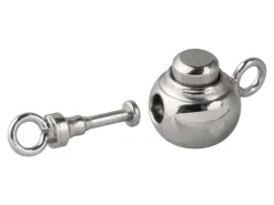 Sterling Silver Push Button Round Clasp 7mm