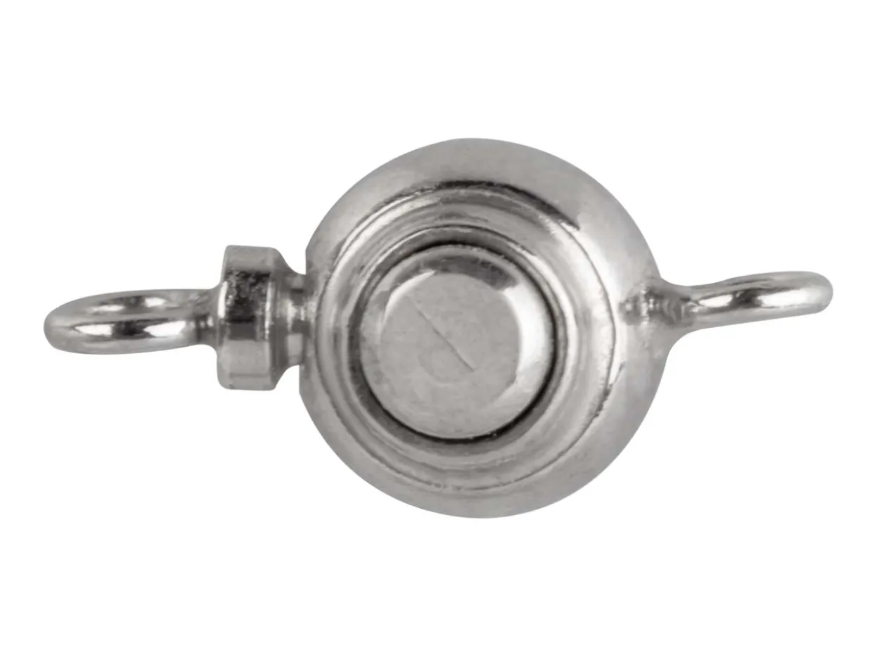 Sterling Silver Push Button Round Clasp 7mm