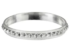 Sterling Silver Pyramid Patterned Ring 3mm Size M