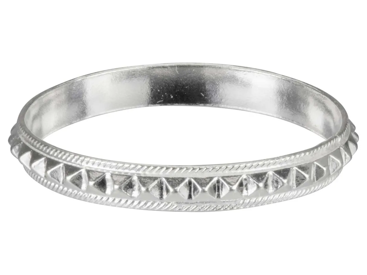 Sterling Silver Pyramid Patterned Ring 3mm Size M