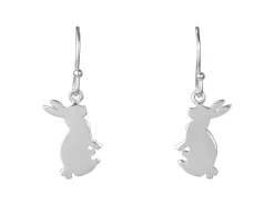 Sterling Silver Rabbit Drop Earrings
