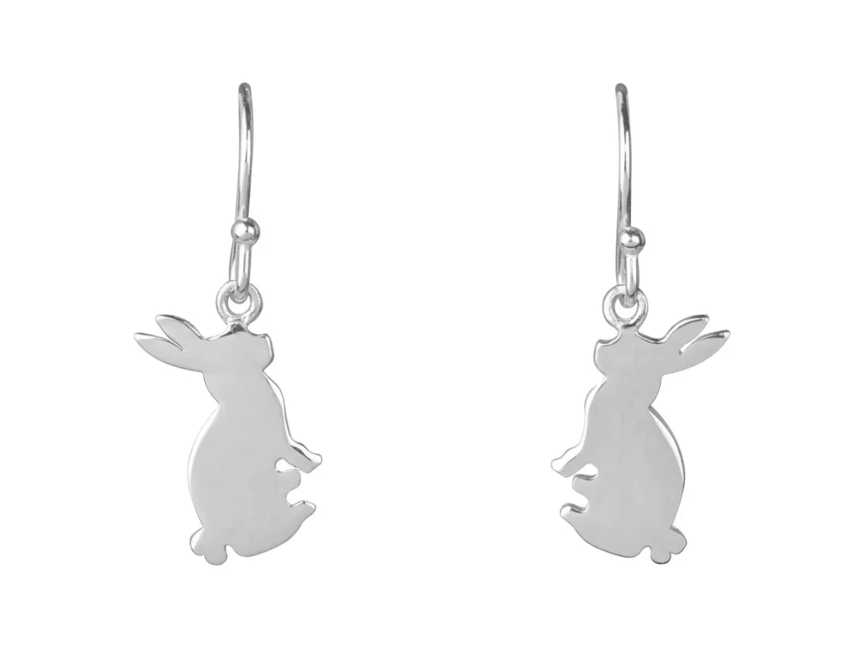 Sterling Silver Rabbit Drop Earrings