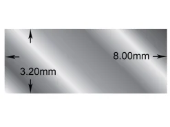 Sterling Silver Rectangular Wire 8.0mm X 3.2mm Fully Annealed, 100% Recycled Silver