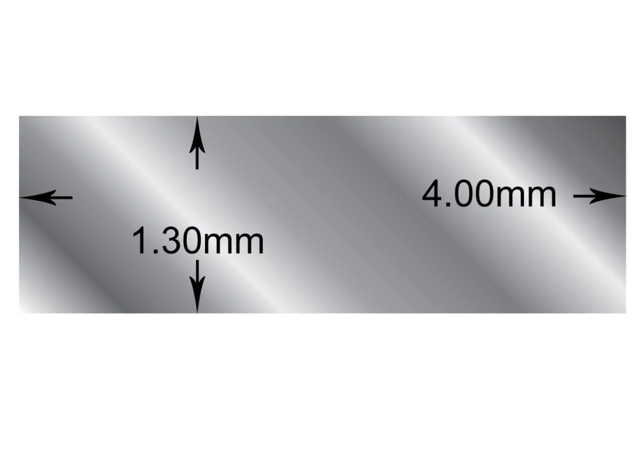 Sterling Silver Rectangular Wire 4.0mm X 1.3mm Fully Annealed, 100% Recycled Silver