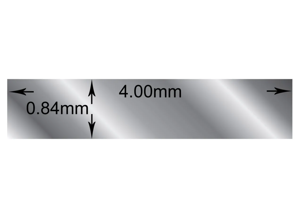 Sterling Silver Rectangular Wire 4.00mm X 0.84mm Fully Annealed, 100% Recycled Silver
