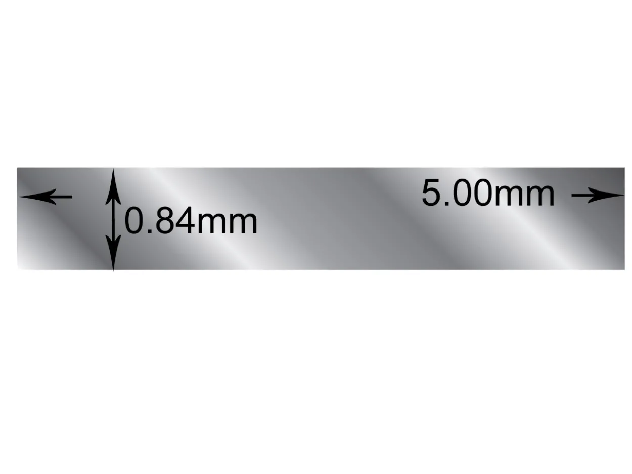 Sterling Silver Rectangular Wire 5.00mm X 0.84mm Fully Annealed, 100% Recycled Silver