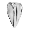 Sterling Silver Ridged Pendant Bail, Pack of 6 Unsoldered, 7.5 X 3.7mm