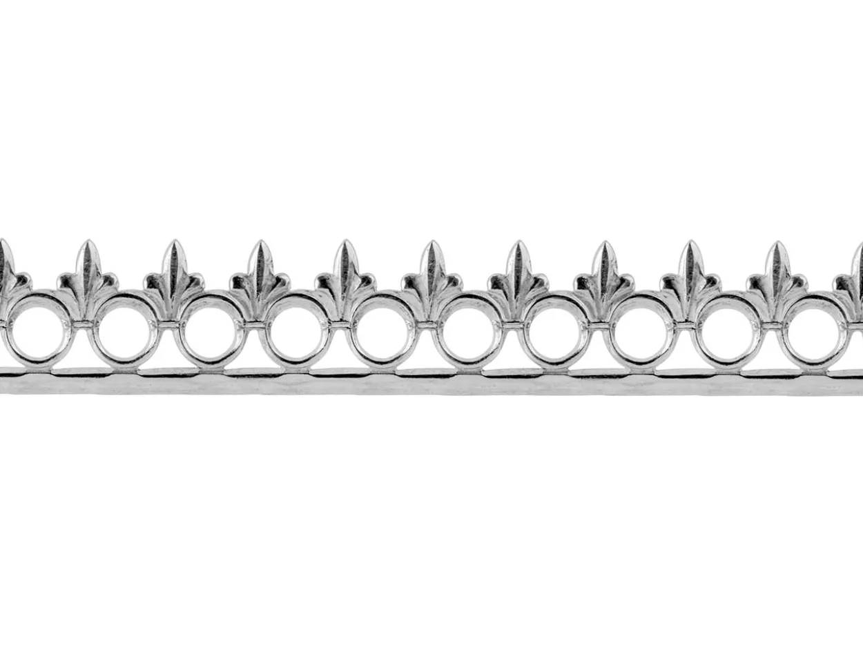 Sterling Silver Ring And Fleur Gallery Strip 8.8mm