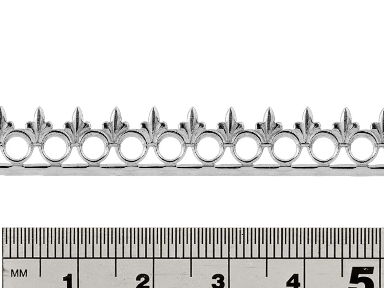 Sterling Silver Ring And Fleur Gallery Strip 8.8mm