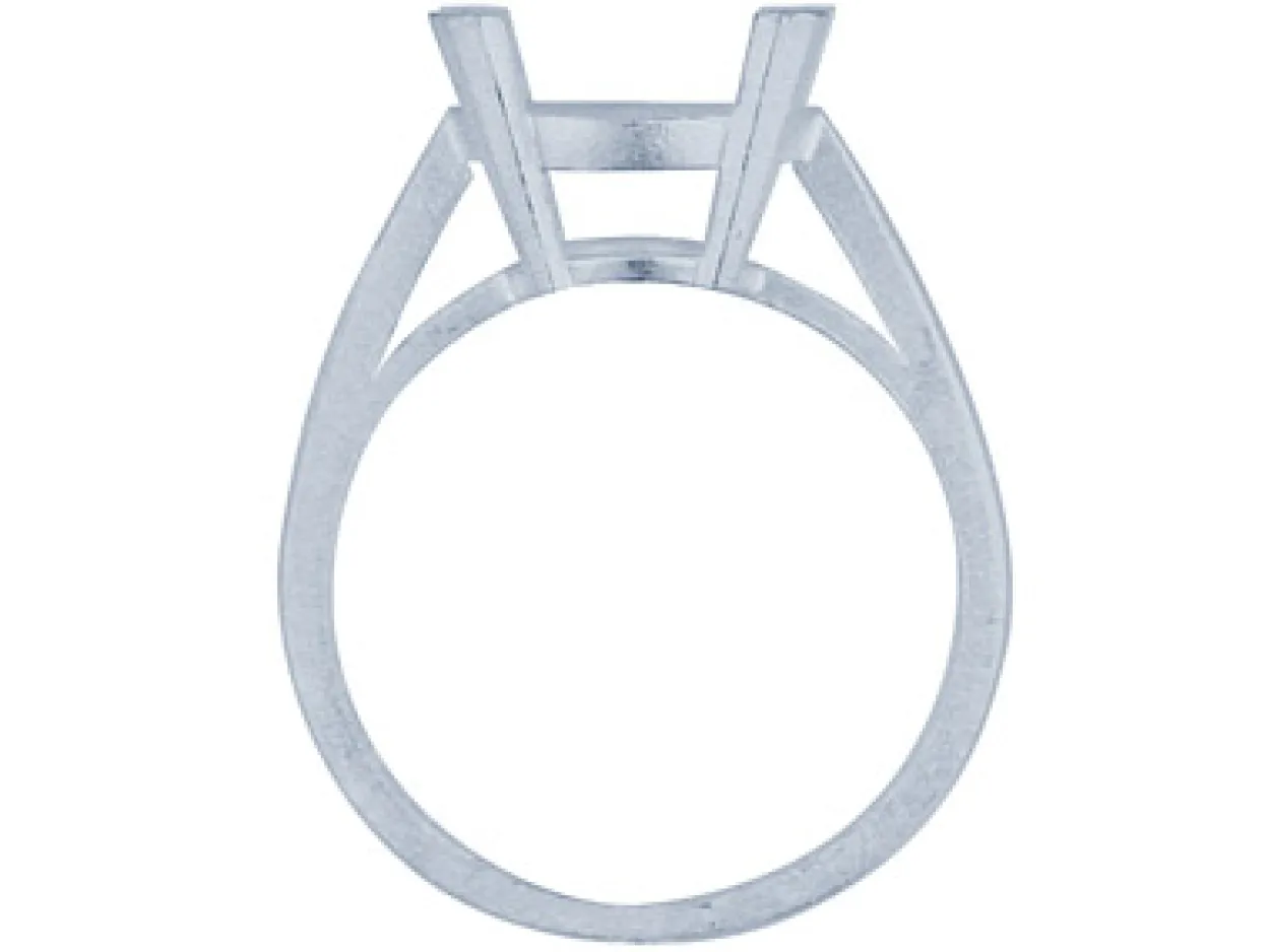 Sterling Silver Ring Mount Single Stone Oval Hallmarked Stone Size 10x8mm Size M