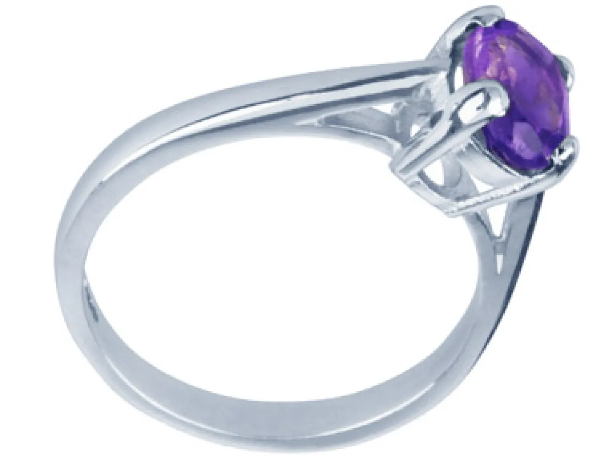 Sterling Silver Ring Mount Single Stone Oval Hallmarked Stone Size 10x8mm Size M