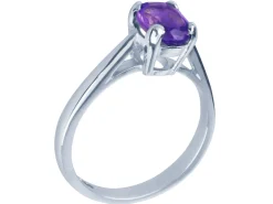 Sterling Silver Ring Mount Single Stone Oval Hallmarked Stone Size 12x10mm Size M