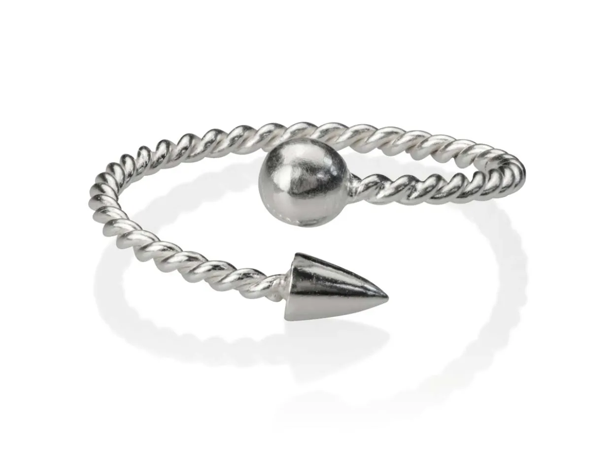 Sterling Silver Rope Design Adjustable Ring