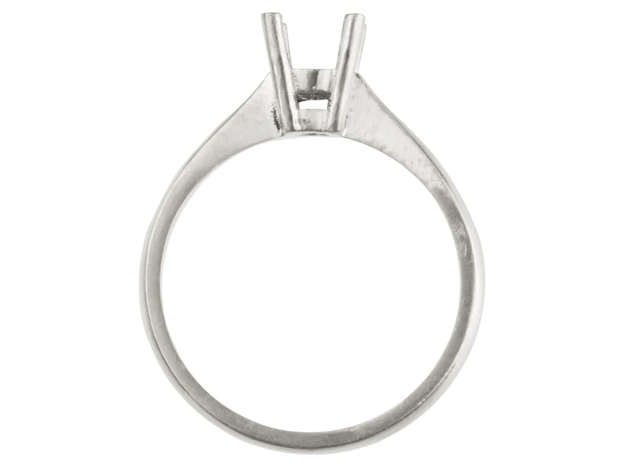 Sterling Silver Round 4 Claw Bezel Ring Mount Hallmarked 4.0mm 0.25pt Size M