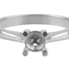 Sterling Silver Round 4 Claw Double Bezel Ring Hallmarked 4.0mm 25pt Size M
