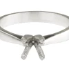 Sterling Silver Round 4 Claw Ring Mount 5.0mm Hallmarked 0.50pt Size M